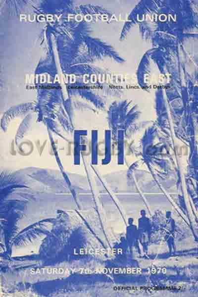 1970 Midland Counties East v Fiji  Rugby Programme